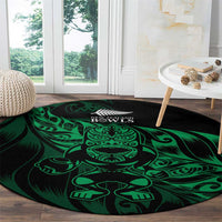 New Zealand Lawn Bowls Round Carpet Green Maori Warrior Tribal Silver Fern LT9 - Polynesian Pride