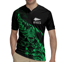New Zealand Lawn Bowls Custom Rugby Jersey Green Maori Warrior Tribal Silver Fern LT9 - Polynesian Pride