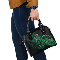 New Zealand Lawn Bowls Shoulder Handbag Green Maori Warrior Tribal Silver Fern LT9 - Polynesian Pride