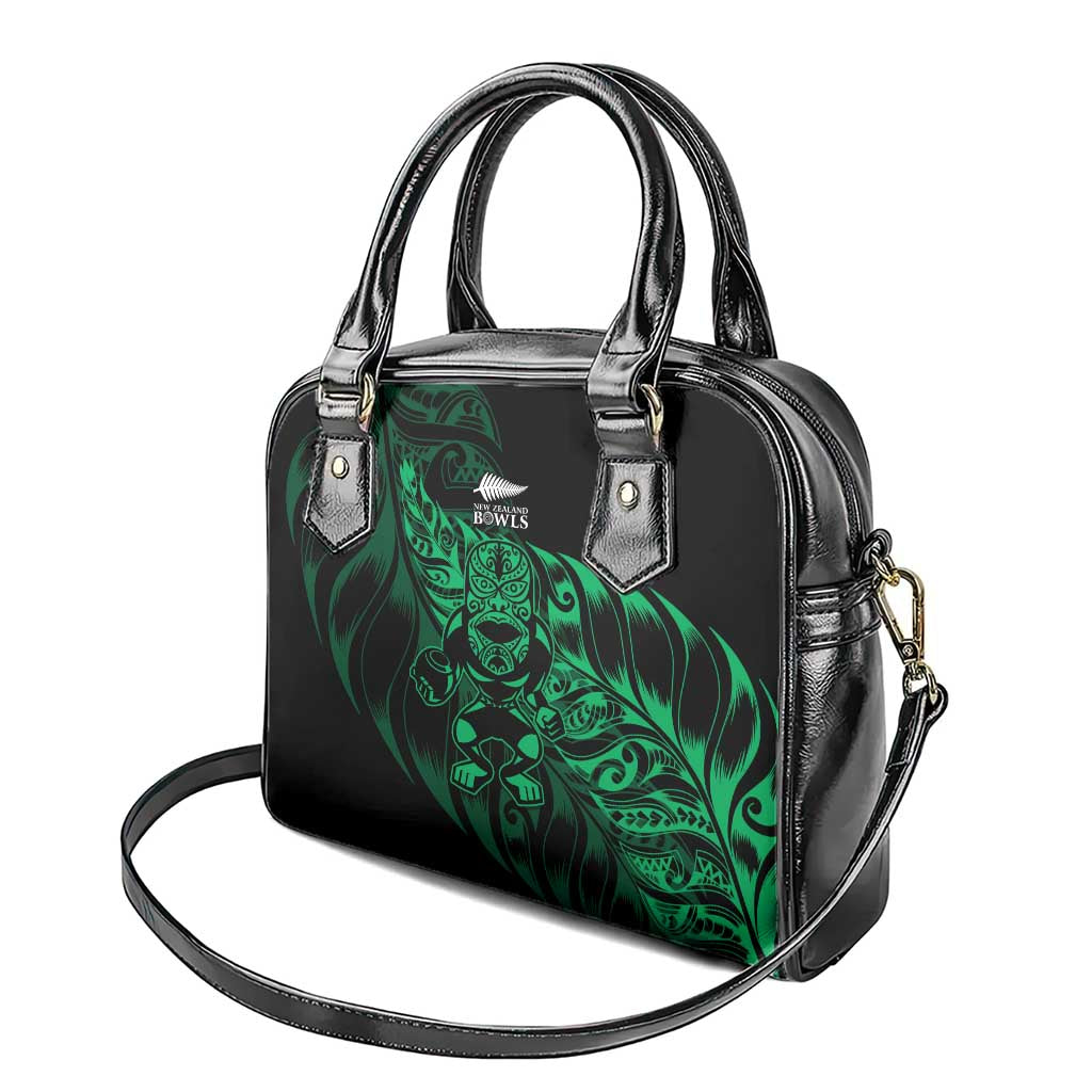 New Zealand Lawn Bowls Shoulder Handbag Green Maori Warrior Tribal Silver Fern LT9 - Polynesian Pride