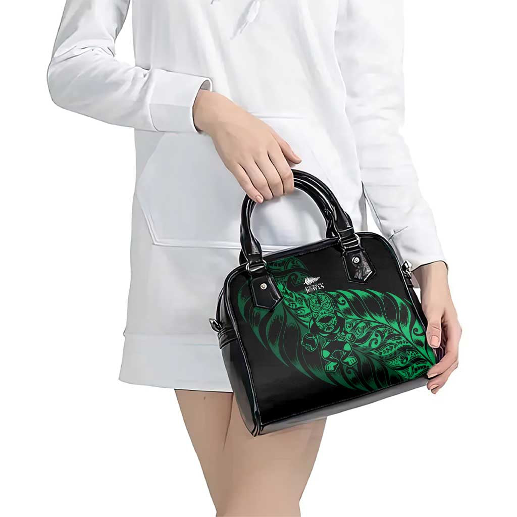 New Zealand Lawn Bowls Shoulder Handbag Green Maori Warrior Tribal Silver Fern LT9 - Polynesian Pride