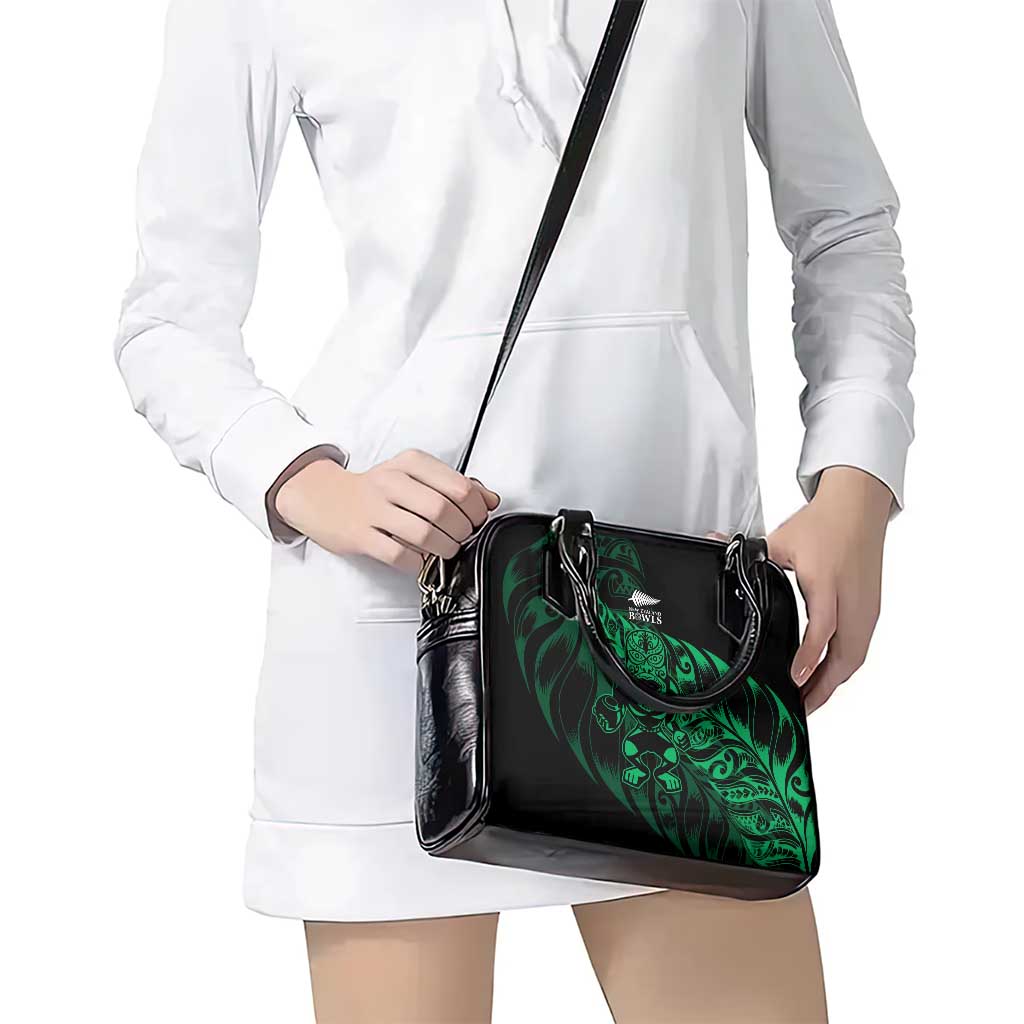 New Zealand Lawn Bowls Shoulder Handbag Green Maori Warrior Tribal Silver Fern LT9 - Polynesian Pride