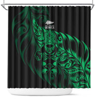New Zealand Lawn Bowls Shower Curtain Green Maori Warrior Tribal Silver Fern LT9 Green - Polynesian Pride