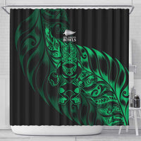 New Zealand Lawn Bowls Shower Curtain Green Maori Warrior Tribal Silver Fern LT9 - Polynesian Pride
