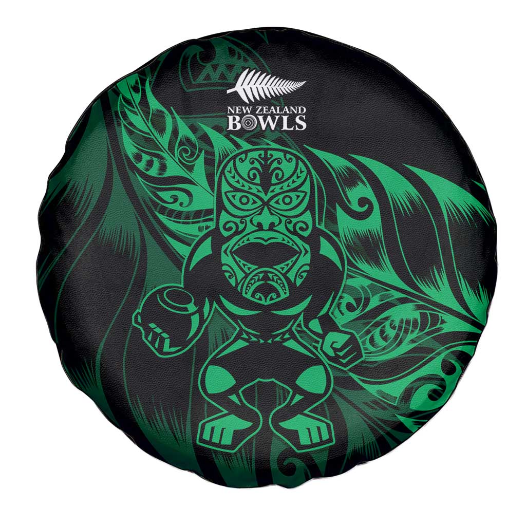 New Zealand Lawn Bowls Spare Tire Cover Green Maori Warrior Tribal Silver Fern LT9 - Polynesian Pride