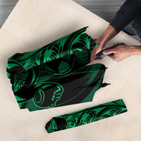 New Zealand Lawn Bowls Umbrella Green Maori Warrior Tribal Silver Fern LT9 - Polynesian Pride