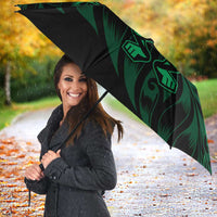 New Zealand Lawn Bowls Umbrella Green Maori Warrior Tribal Silver Fern LT9 - Polynesian Pride