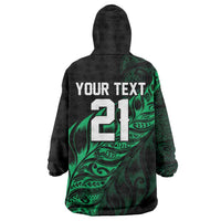 New Zealand Lawn Bowls Custom Wearable Blanket Hoodie Green Maori Warrior Tribal Silver Fern LT9 - Polynesian Pride