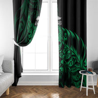New Zealand Lawn Bowls Window Curtain Green Maori Warrior Tribal Silver Fern LT9 - Polynesian Pride