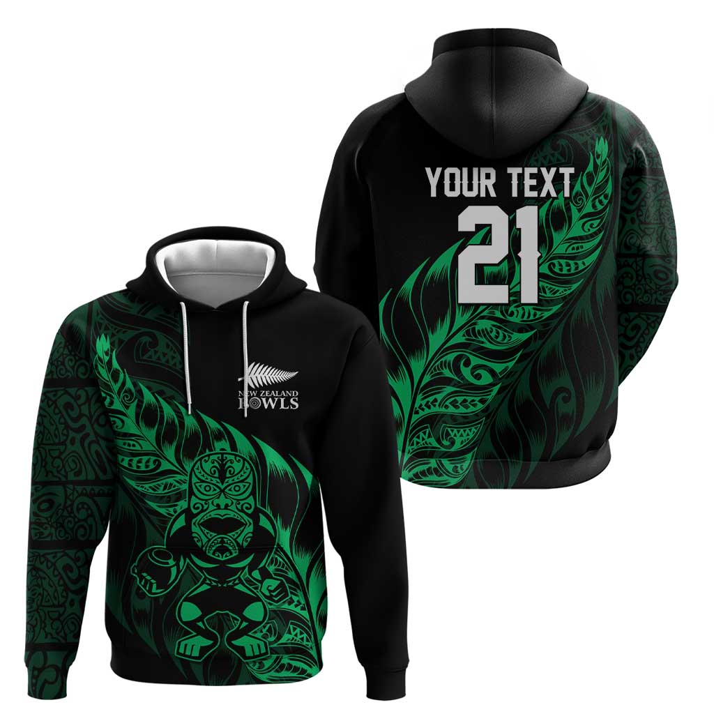 New Zealand Lawn Bowls Custom Zip Hoodie Green Maori Warrior Tribal Silver Fern LT9 - Polynesian Pride