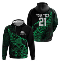 New Zealand Lawn Bowls Custom Zip Hoodie Green Maori Warrior Tribal Silver Fern LT9 - Polynesian Pride