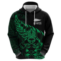 New Zealand Lawn Bowls Custom Zip Hoodie Green Maori Warrior Tribal Silver Fern LT9 - Polynesian Pride