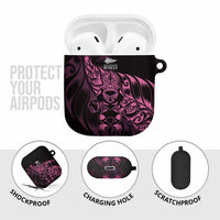 New Zealand Lawn Bowls AirPods Case Pink Maori Warrior Tribal Silver Fern LT9 - Polynesian Pride