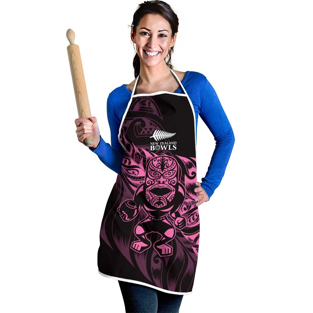 New Zealand Lawn Bowls Apron Pink Maori Warrior Tribal Silver Fern - Polynesian Pride