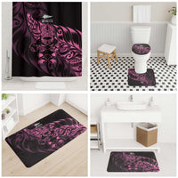 New Zealand Lawn Bowls Bathroom Set Pink Maori Warrior Tribal Silver Fern LT9 - Polynesian Pride