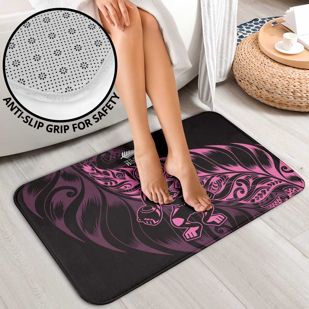 New Zealand Lawn Bowls Bathroom Set Pink Maori Warrior Tribal Silver Fern LT9 - Polynesian Pride