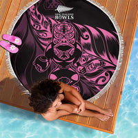 New Zealand Lawn Bowls Beach Blanket Pink Maori Warrior Tribal Silver Fern LT9 - Polynesian Pride
