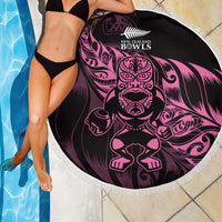 New Zealand Lawn Bowls Beach Blanket Pink Maori Warrior Tribal Silver Fern LT9 - Polynesian Pride