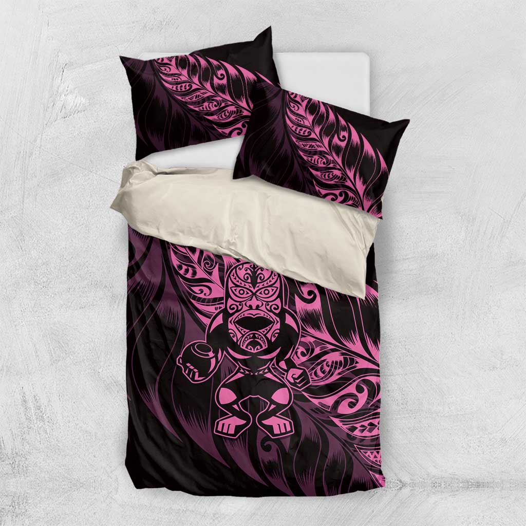 New Zealand Lawn Bowls Bedding Set Pink Maori Warrior Tribal Silver Fern - Polynesian Pride