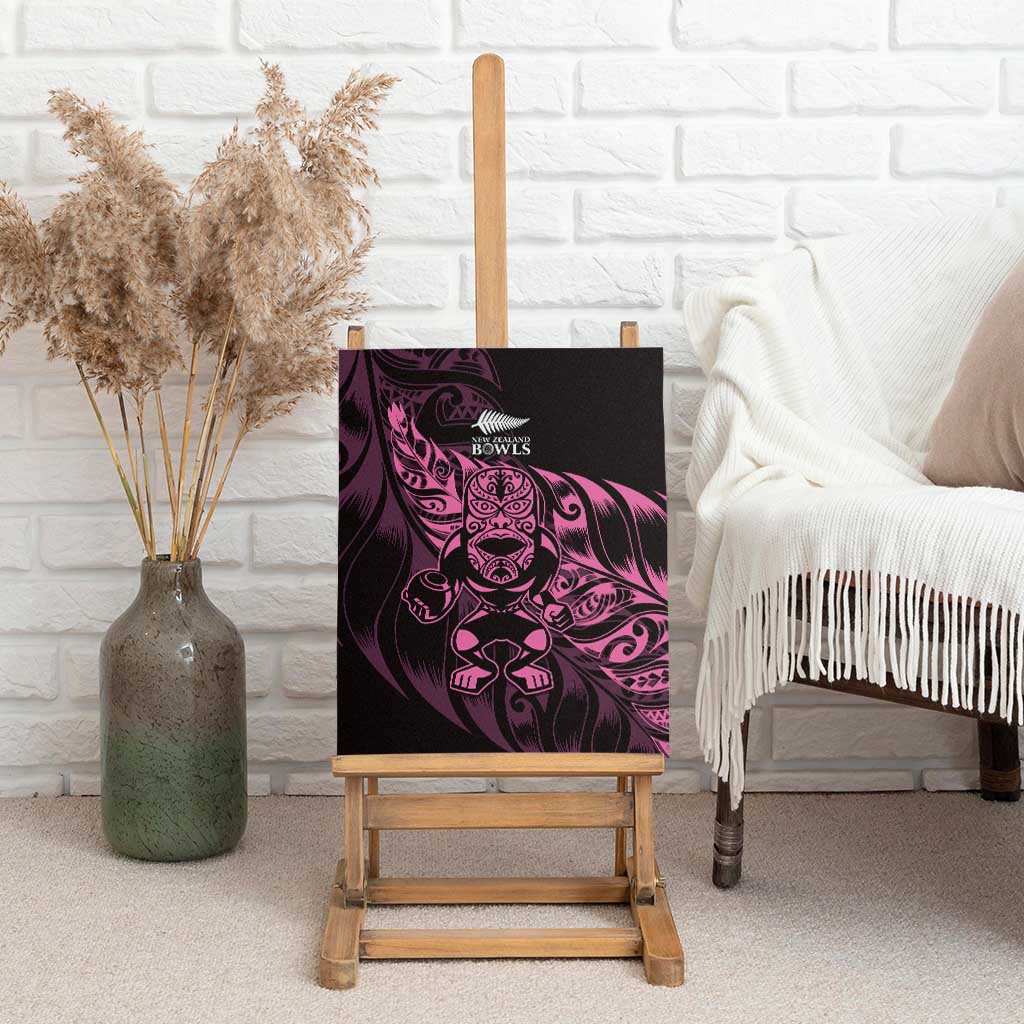 New Zealand Lawn Bowls Canvas Wall Art Pink Maori Warrior Tribal Silver Fern LT9 - Polynesian Pride