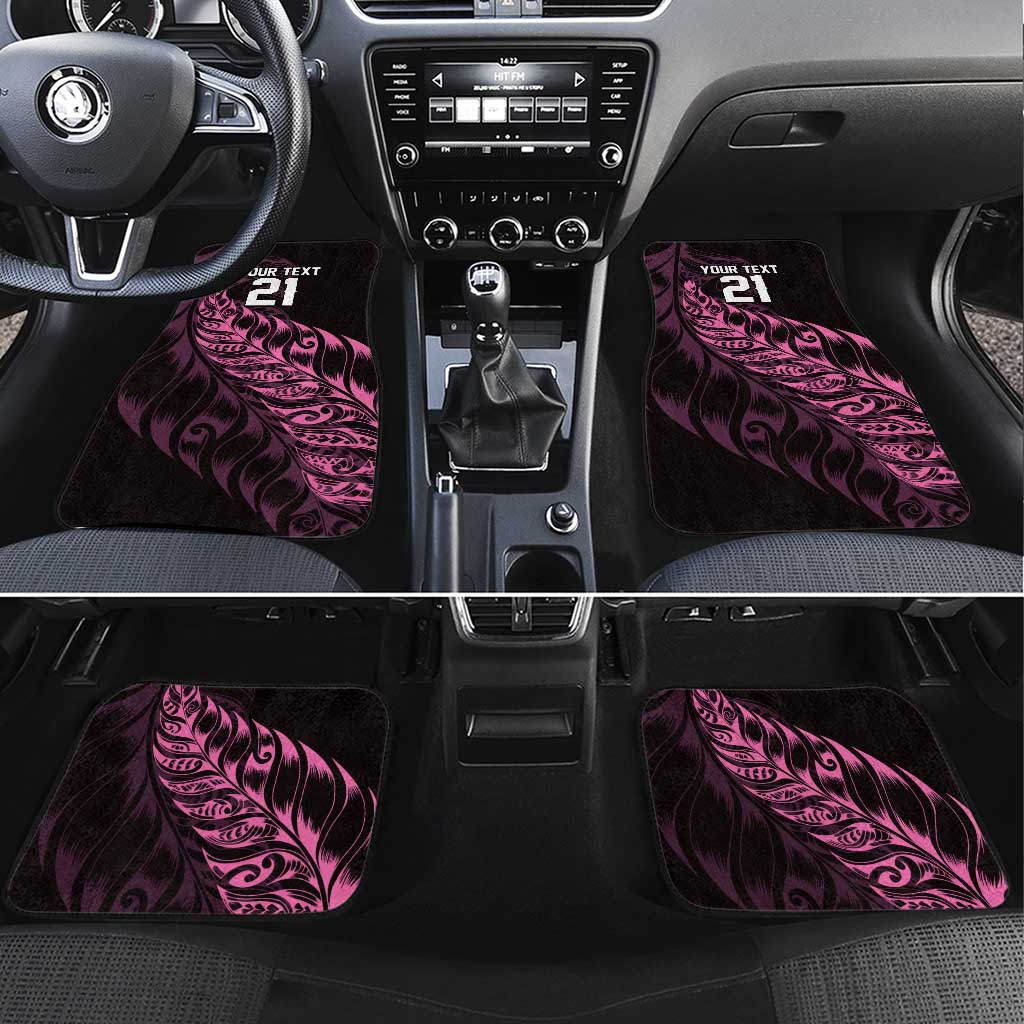 New Zealand Lawn Bowls Custom Car Mats Pink Maori Warrior Tribal Silver Fern LT9 Set 4pcs Pink - Polynesian Pride