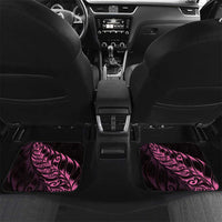 New Zealand Lawn Bowls Custom Car Mats Pink Maori Warrior Tribal Silver Fern LT9 Set 2pcs - Back Pink - Polynesian Pride