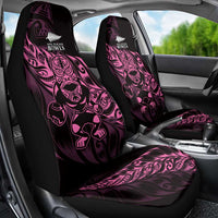 New Zealand Lawn Bowls Car Seat Cover Pink Maori Warrior Tribal Silver Fern - Polynesian Pride