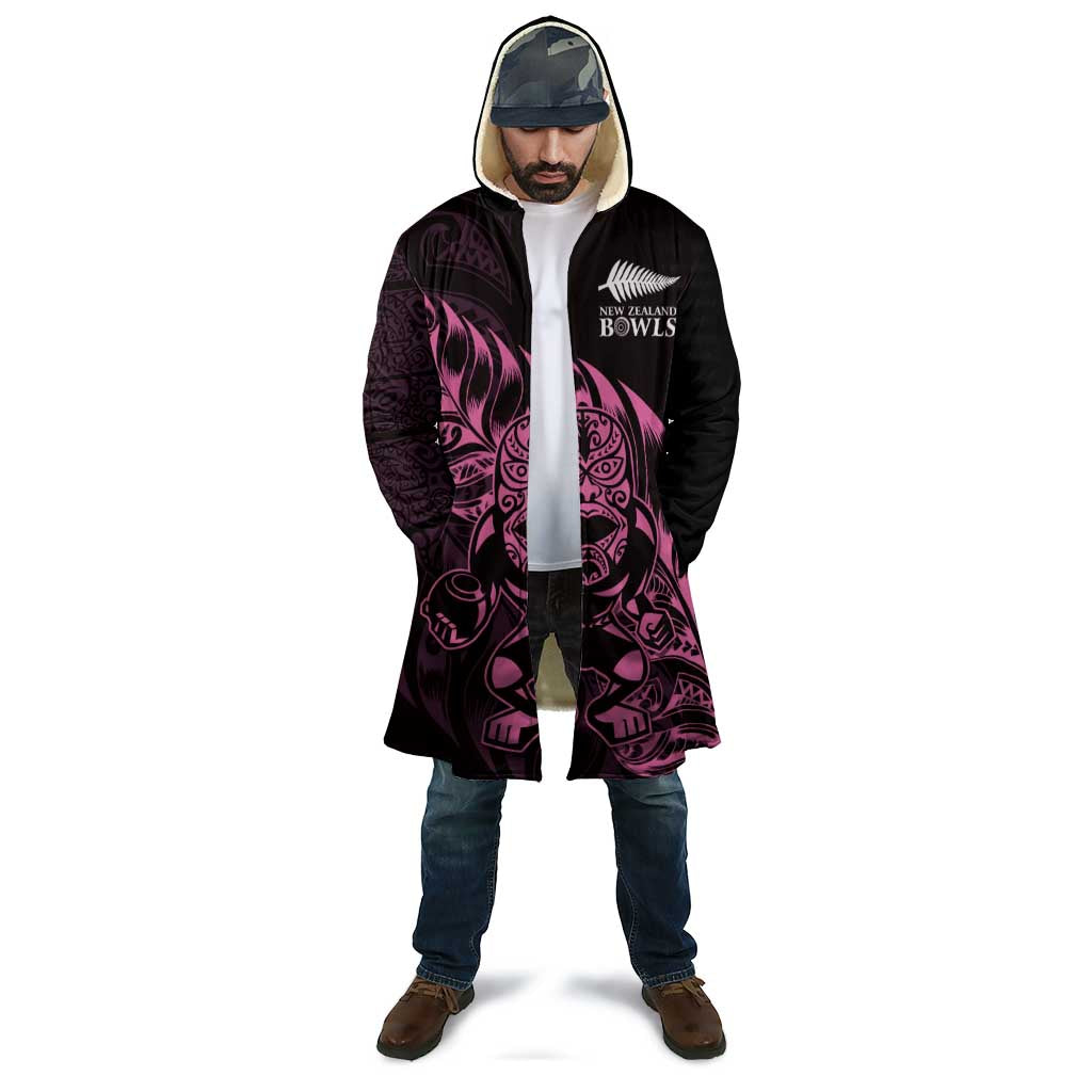New Zealand Lawn Bowls Custom Cloak Pink Maori Warrior Tribal Silver Fern LT9 - Polynesian Pride