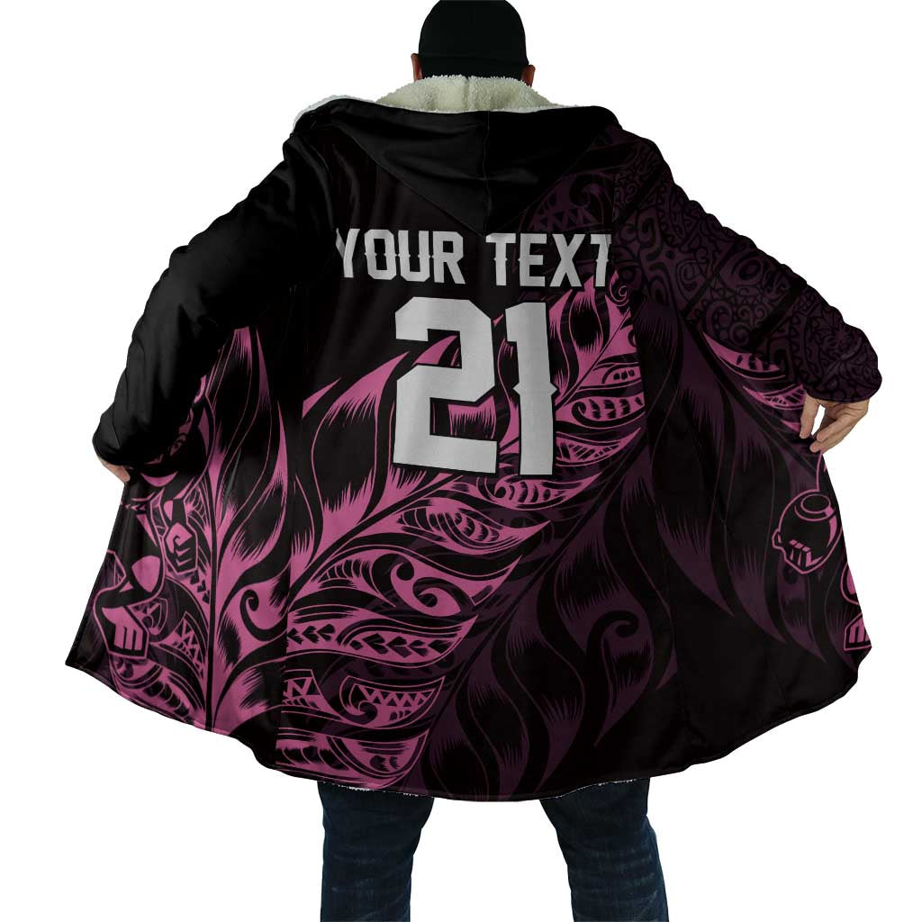 New Zealand Lawn Bowls Custom Cloak Pink Maori Warrior Tribal Silver Fern LT9 - Polynesian Pride