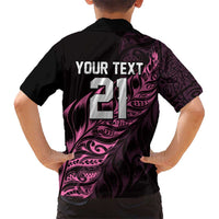 New Zealand Lawn Bowls Custom Family Matching Puletasi and Hawaiian Shirt Pink Maori Warrior Tribal Silver Fern LT9 - Polynesian Pride