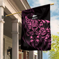 New Zealand Lawn Bowls Garden Flag Pink Maori Warrior Tribal Silver Fern LT9 House Flag Pink - Polynesian Pride