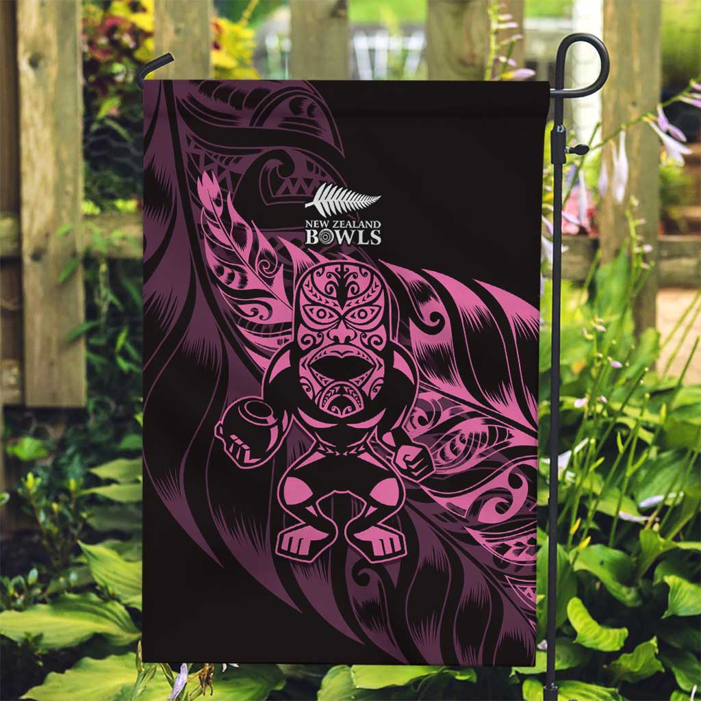 New Zealand Lawn Bowls Garden Flag Pink Maori Warrior Tribal Silver Fern LT9 Garden Flag Pink - Polynesian Pride
