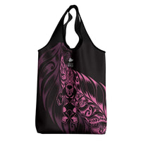 New Zealand Lawn Bowls Grocery Bag Pink Maori Warrior Tribal Silver Fern LT9 - Polynesian Pride