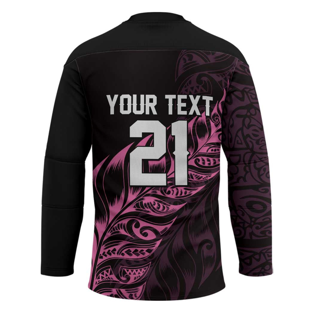 New Zealand Lawn Bowls Custom Hockey Jersey Pink Maori Warrior Tribal Silver Fern LT9 - Polynesian Pride
