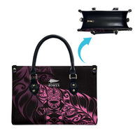 New Zealand Lawn Bowls Leather Bag Pink Maori Warrior Tribal Silver Fern LT9 - Polynesian Pride