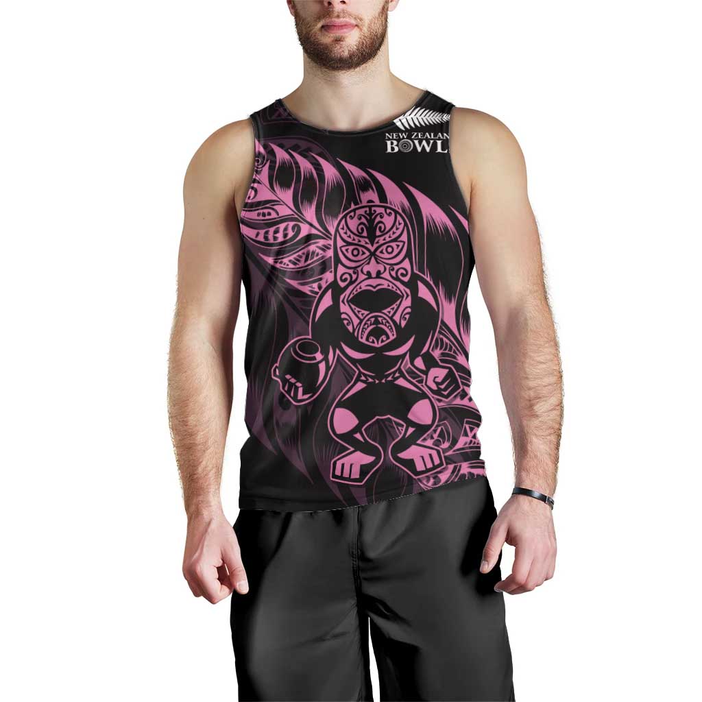 New Zealand Lawn Bowls Custom Men Tank Top Pink Maori Warrior Tribal Silver Fern LT9 - Polynesian Pride