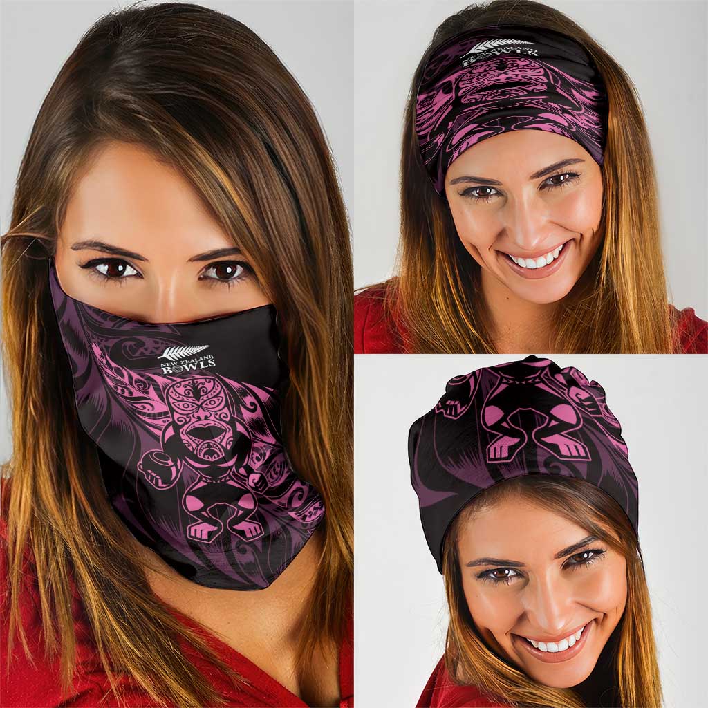 New Zealand Lawn Bowls Neck Gaiter Pink Maori Warrior Tribal Silver Fern LT9 - Polynesian Pride