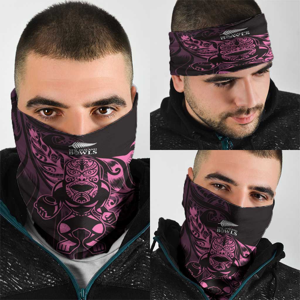 New Zealand Lawn Bowls Neck Gaiter Pink Maori Warrior Tribal Silver Fern LT9 - Polynesian Pride