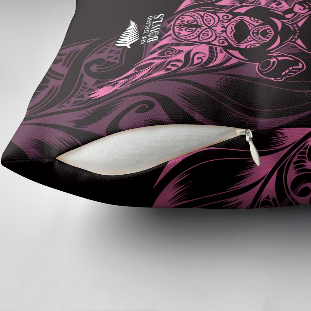 New Zealand Lawn Bowls Pillow Cover Pink Maori Warrior Tribal Silver Fern LT9 - Polynesian Pride