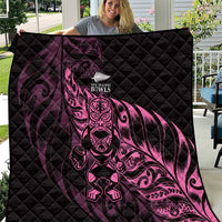 New Zealand Lawn Bowls Quilt Pink Maori Warrior Tribal Silver Fern LT9 Pink - Polynesian Pride
