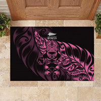 New Zealand Lawn Bowls Rubber Doormat Pink Maori Warrior Tribal Silver Fern LT9 Pink - Polynesian Pride