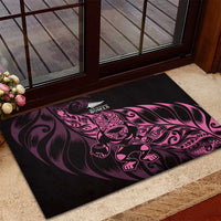 New Zealand Lawn Bowls Rubber Doormat Pink Maori Warrior Tribal Silver Fern LT9 - Polynesian Pride