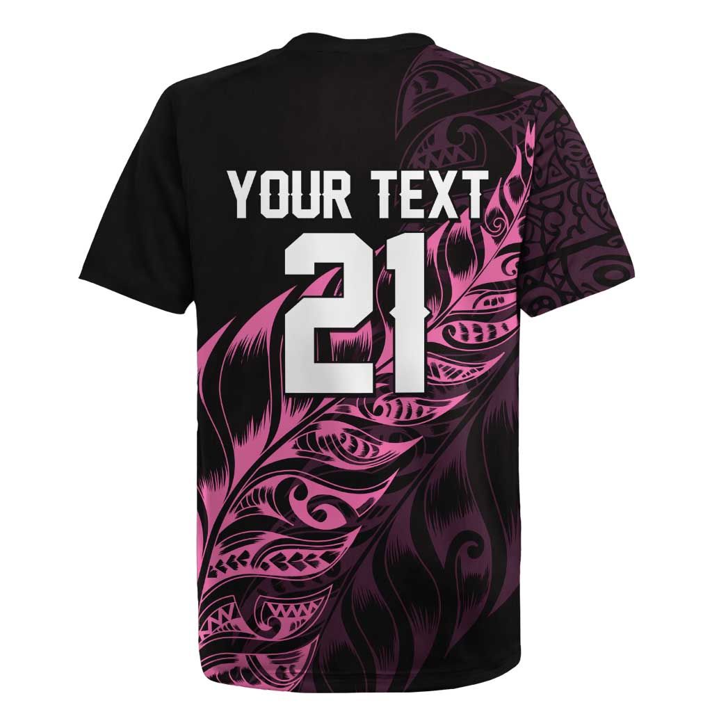 New Zealand Lawn Bowls Custom Rugby Jersey Pink Maori Warrior Tribal Silver Fern LT9 - Polynesian Pride