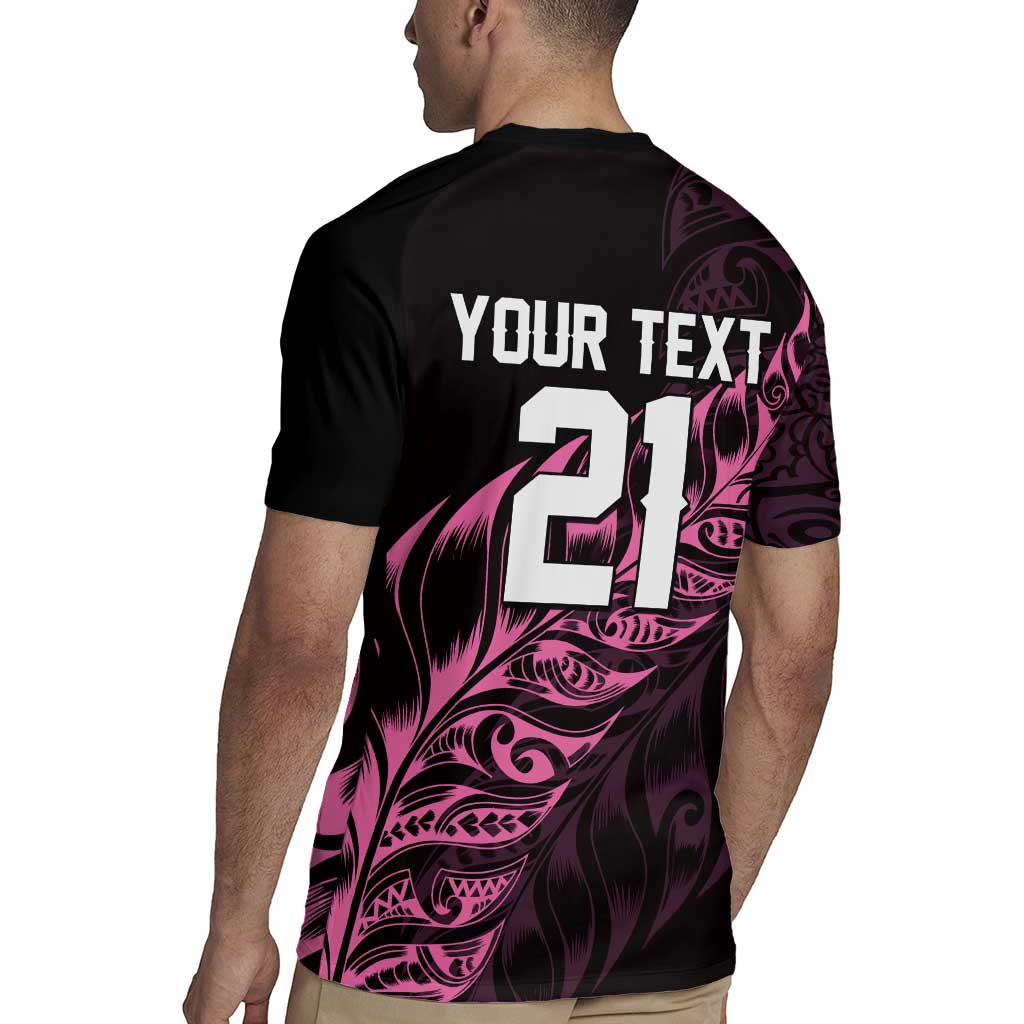 New Zealand Lawn Bowls Custom Rugby Jersey Pink Maori Warrior Tribal Silver Fern LT9 - Polynesian Pride