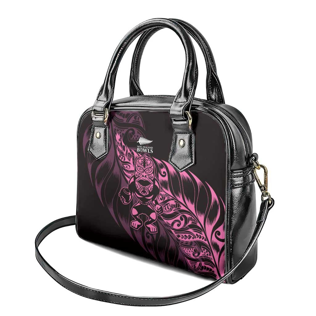 New Zealand Lawn Bowls Shoulder Handbag Pink Maori Warrior Tribal Silver Fern LT9 - Polynesian Pride