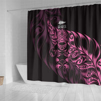 New Zealand Lawn Bowls Shower Curtain Pink Maori Warrior Tribal Silver Fern LT9 - Polynesian Pride