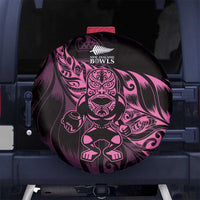 New Zealand Lawn Bowls Spare Tire Cover Pink Maori Warrior Tribal Silver Fern LT9 No hole Pink - Polynesian Pride