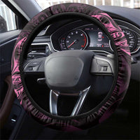 New Zealand Lawn Bowls Steering Wheel Cover Pink Maori Warrior Tribal Silver Fern LT9 - Polynesian Pride