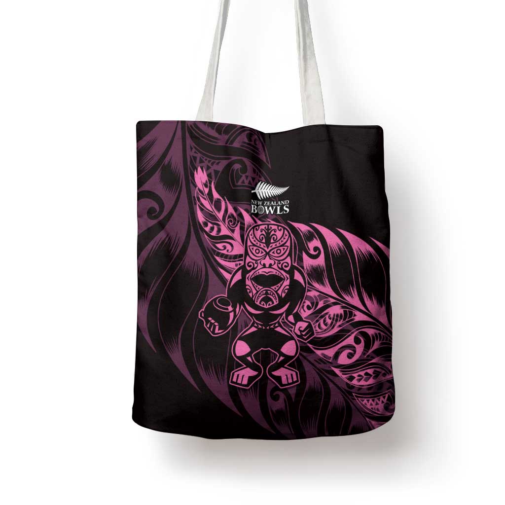 New Zealand Lawn Bowls Tote Bag Pink Maori Warrior Tribal Silver Fern LT9 - Polynesian Pride
