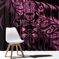 New Zealand Lawn Bowls Window Curtain Pink Maori Warrior Tribal Silver Fern LT9 - Polynesian Pride